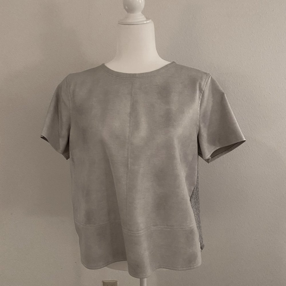 Ann Taylor Loft Vegan Leather Top, size L - Picture 2 of 4